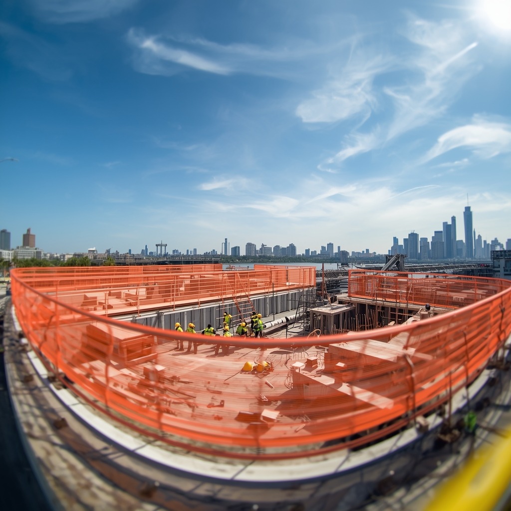 lucid-origin_A_construction_site_with_encapsulated_work_zones_featuring_vibrant_orange_and_ye-0